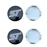 WENINETIES 4 Pezzi Auto Ruote Centro Cerchi Tappi Mozzo per Ford ST Focus x 2 3 Kuga Fiesta Mondeo 54mm, Coprimozzo Coprimozzi Copricerchi Tappi Coprimozzo,Blue-O.D-54MM