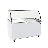 Ristoattrezzature Banco Vetrina Orizzontale per Gelati - Refrigerazione Statica, da - 18 a -24°C - 8 Gusti - con kit da 8 vaschette