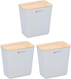 alpina Set di Contenitori per Alimenti 3 Pezzi - Contenitori Ermetici per Alimenti da 1L - 13,5 x 13 x 8 cm - Scatole di Plastica per l'Organizzazione della Cucina - Bianco