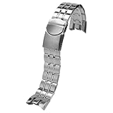 ROUREOX 21MM Acciaio Inossidabile Cinturino Orologio Sostituzione, Uomini Metallico Braccialetto Distribuzione per Swatch Irony Automatic YIS403/412/416/402G-Argento 21MM