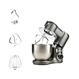 G3 Ferrari G20149 Pastaio Impastatrice Planetaria,1800 Watt Max, Capacità 7 Litri, 6 Velocità+Pulse, Ciotola INOX, Coperchio con apertura, Uncino, Mescolatore, Frusta sbattitrice, Grigio Antracite