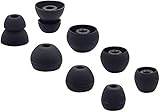 JNSA Cuscinetti auricolari in silicone compatibili con New Beat s Flex, 4 paia di gommini di ricambio per auricolari wireless Beat s Flex, 8 pezzi, colore nero (BtsFlex)