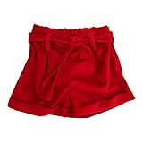 Coconudina Shorts Bambina 3-7 Anni Bermuda Ragazza Morbiso Particolare Bimba Chic e Raffinata Colore : Rosso Taglia : 7 A