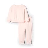 Amazon Essentials x Sofia Grainge Set con Felpa E Pantaloni Sportivi Unisex Bambini e Ragazzi, Rosa Pallido, 3 Anni