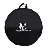 VeloChampion Borsa Porta Ruota Bici Impermeabile | Mountain bike, bici da corsa o gravel | 650b, 700c, custodia da viaggio per il trasporto di ruote da 26", 27,5" e 29" (Nero, 73cm (Strada) x1)