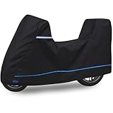 Telo per Harley con Bauletto, Telo Coprimoto per Honda, Coprimoto per BMW, con Cinghie Antiventoe e Bande Riflettenti, Adatto per Modelli Suzuki, Kawasaki, Ducati, Triumph, Benelli ecc.,240×100×145cm.