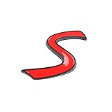 Stemma S - Adesivo di ricambio con lettera 3D, colore: nero, per portellone posteriore, per Mini Cooper R55, R56, R60, F54, F55, F56, F60,