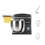 G3 Ferrari G20113 Impastatrice Planetaria con Tirapasta Pastaio 10&Lode, 1500 W, 10 Litri, Acciaio Inossidabile, 6 velocità, Nero/Acciaio