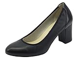 Melluso D110B Nero Decoltè per Donna in Pelle con Tacco Medio (Taglia 37)