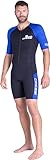 CRESSI Tiburon Man Shorty Wetsuit 2mm - Muta Shorty Uomo realizzata in Neoprene Ultra Stretch 1.5/2mm e Elastane, Nero/Blu, L/4