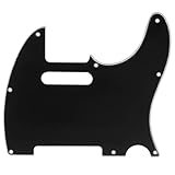 Musiclily Pro 8 Fori Battipenna Tele Pickguard per JPN Made Fender Japan Telecaster, 3 strati Nero