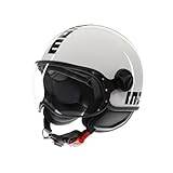 MOMODESIGN - FGTR CLASSIC E2206, Casco Jet, Casco Aperto per Moto e Scooter, per Uomo e Donna, Bianco/Nero, S