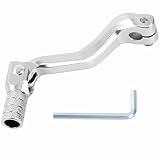 Tunejoy Leva del Cambio Pieghevole per Moto in Alluminio Universale per 50cc 70cc 90cc 110cc 125cc Scooter Pit Bike Dirt Bike Ciclomotore Argento 119x52mm