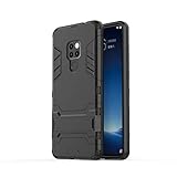Huawei Mate 20 Custodia, MHHQ 2 in 1 Armour Hybrid Dual Layer Armatura Defender PC + TPU Custodie Case Cover con supporto per Huawei Mate 20 -All Black