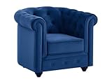 Vente-unique-Poltrona CHESTERFIELD in velluto Blu notte