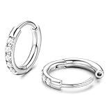 JeweBella Orecchini a Cerchio in Titanio G23 Anallergici per Donna Uomo - Cartilagine Helix Piccoli Senza Nichel - Piercing Orecchio 8/10/12/14mm