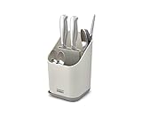 Joseph Joseph Duo Scolaposate da lavello con scomparti e vano Porta coltelli, Cestello Portaposate per cucina, Grigio