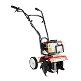 Motozappa a benzina 52CC | Fresa da giardino con motore da 1700 W (2,3 CV) a 2 tempi, larghezza di lavoro 30 cm | profondità di lavoro 3-12 cm | 4 lame in acciaio | velocità continua | 13,85 kg | per