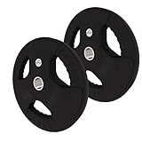 DONATIF Set Dischi Palestra da 5 Kg, Dischi per bilanciere Ghisa Foro 28 mm, Rivestimento in Gomma, Dischi Manubri e Bilanciere Palestra, Impugnatura Tip-Grip, Home Gym