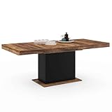 IDMarket - Tavolo da pranzo allungabile rettangolare Eden 6-10 Persone Vassoio Hawkins Legno scuro e Nero 160-200cm