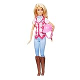 Barbie - Malibu, bambola bionda con outifit e accessori da equitazione inclusi, ispirata alla serie Netflix I misteri ricerca del cavallo scomparso, 3+ anni, HXJ38