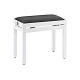 Stagg 21271 hohenverstellbare velluto del Pianoforte Bank (49 – 59 cm, seduta imbottita, 55 x 32 cm) Bianco/Opaco/Nero