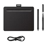 Wacom Intuos Small Tavoletta Grafica – Tablet con Penna per Disegno e Fotoritocco con Penna Sensibile alla Pressione, Nero – Ideale per Lavoro da Casa ed E-Learning