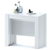 Bricozone Clarissa Plus Tavolo Consolle Allungabile Fino A 3 Metri Tavolo 14 Posti Salvaspazio Multiposizione Design Moderno Ed Elegante per Casa E Ufficio 78 x 51 x 90 cm Colore Bianco Lucido