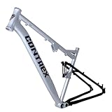 QUYCOIU 27,5/26 Pollici Telaio Sospensioni per Mountain Bike Telai Freni A Disco Larghezza Lega Alluminio 135 Mm Telaio Bicicletta Sospensioni Quattro Barre Pneumatici 1,50-2,25(Silver Black,27.5in)