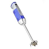 METRO Professional Mixer elettrico a immersione GSM1000, lunghezza asta rimovibile: 19 cm, 1-8 L, 250 W, ergonomico, 3 lame diverse, con 1 contenitore, blu/argento