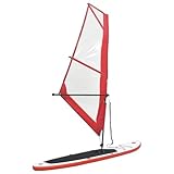 vidaXL Set Tavola Gonfiabile da SUP con Vela Tavola da Windsurf Prodotti per Surfisti Prodotti per Sport Acquatici Surf Rosso e Bianco