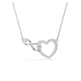 Swarovski Pendente Hyperbola, Cuore e infinito, Bianco, Placcato rodio