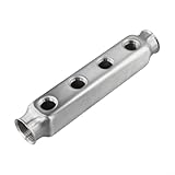 Aprilsunnyzone Tubo in acciaio inox, collettore di distribuzione, accessorio per riscaldamento a pavimento, antiruggine, flusso d'acqua regolare, facile installazione (4 vie)