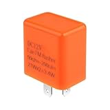 URAQT Relè per Auto, 2 Pin Flasher Relay 12V, Relè Lampeggiante con Regolatore Frequenza Lampeggio Frecce Led Indicatori di Direzione per Auto e Moto