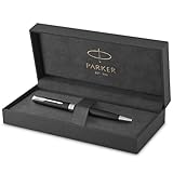 PARKER Sonnet Penna a Sfera, Laccatura di Colore Nero Opaco con Finiture in Palladio, Pennino Medio, Confezione Regalo