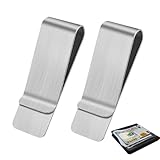 GNALIA Fermasoldi Uomo In Acciaio Inox Argentato, Portafoglio Metallo Sottile Per Banconote E Carte, Dimensioni 5Cm X 2.6Cm, 2 Pezzi, Design Minimalista Unisex Per Uomini E Donne