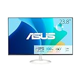 ASUS VZ24EHF-W Monitor Gaming Eye Care 24” pollici (23,8) Full HD (1920x1080), IPS senza cornice, 100 Hz, Adaptative-Sync, Tempo di risposta 1 ms (MPRT), HDMI, Filtro Luci Blu, Antisfarfallio, Bianco