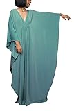 YouKD - Maxi abito lungo da donna, caffettano in stile bohémien, da spiaggia, copricostume da bagno, taglia unica, abbigliamento comodo, a blu, Etichettalia unica