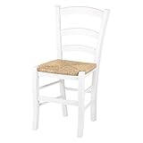 Totò Piccinni Ordine Minimo 2pz, Sedia paesana Venezia in Legno di faggio, ALTISSIMA QUALITA', Robusta, già montata (Bianco Laccato, Seduta Paglia)