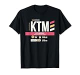 Codice aeroportuale KTM vintage di Kathmandu Retro Travel Day Nepal Maglietta