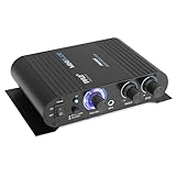 Pyle Amplificatore Audio Stereo 90W, 4-8Ω, Bluetooth Mini Compatto per Studio, Ingressi da 3,5 mm e 6,35 mm, Controlli Rotativi, 4 Terminali