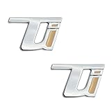 Adesivo decorativo con lettera Ti per parafango laterale auto, adatto per Alfa Romeo Giulia Stelvio tonale Giulietta 4c Mito (giallo argentato)