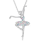 ZILZUFA Collana per Ragazza e Ballerina, Pendente con Ciondolo a Forma di Ballerina, Regalo per Amanti della Danza Classica, Collana per Ragazza