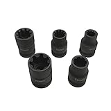 Set di 5 chiavi a bussola per pinza freno di ricambio per VW Audi Porsche e le marcature incise ad alta utilità garantiscono un'identificazione permanente