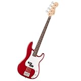 Fender Squier Debut Series Precision Chitarra Basso, Chitarra per Principianti, con garanzia di 2 anni, Raso Rosso Dakota