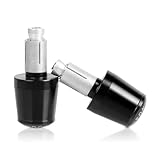 MZ-STORE 2Pcs Universale 7/8"22mm Moto Manubrio Gear Balanced Plug Slider Manubrio Estremità Grips Cap Alluminio per GSXR GSX-R 600 750 1000 1300-Nero