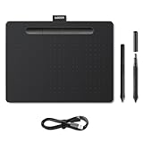 Wacom Intuos Medium Tavoletta Grafica - Tavoletta Portatile per Dipingere, Disegnare ed Editare Foto con penna sensibile alla pressione nero - Adatta per l’Home Office e l’E-Learning