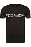ARMANI EXCHANGE T-shirt Girocollo Con Logo Milan New York A Maniche Corte, T-shirt, Uomo, Nero, L