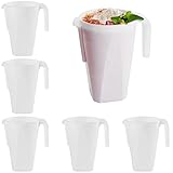 MATANA 6 Brocche in Plastica, Caraffe Bianche (1,5L) - Cocktail, Limonata, Punch, Sangria, Birre e Altro - Compleanni, Matrimoni, Natale, Picnic, Barbecue, Feste - Resistenti e Riutilizzabili