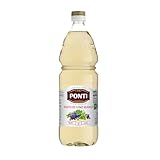 Ponti, Aceto di Vino Classico Bianco, Realizzato con Vini Selezionati, Ideale per Accompagnare Verdure Crude e Cotte, Acidità 6%, 100% Made in Italy, PET da 1L